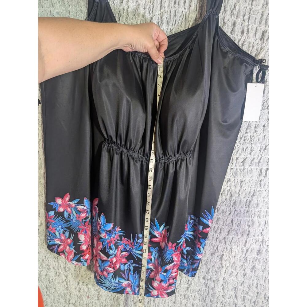 Nwt Swimsuits For All Black‎ And Floral Swim Top Size 40 - Picture 5 of 9